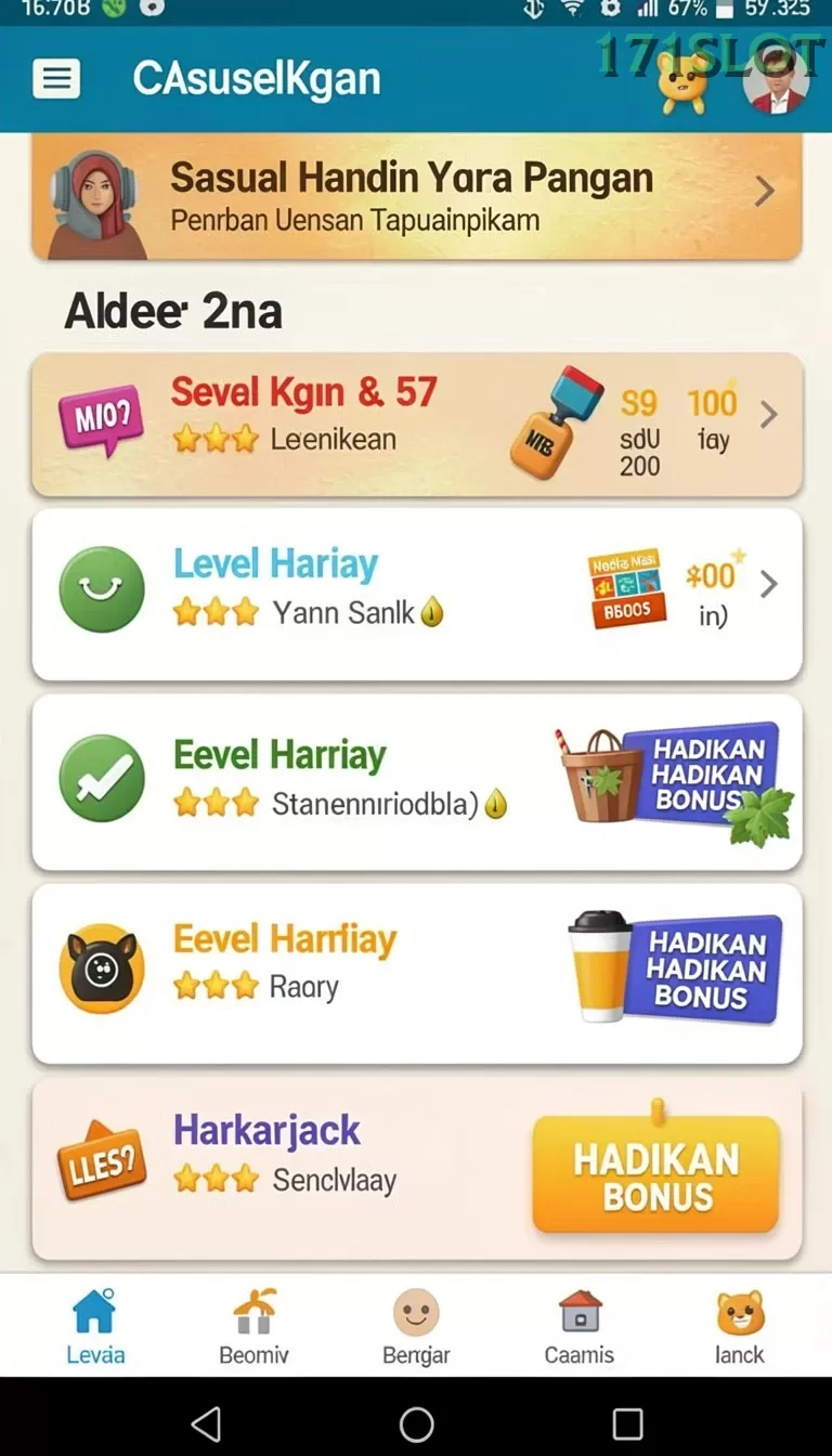 Cuplikan layar 116X — menu navigasi